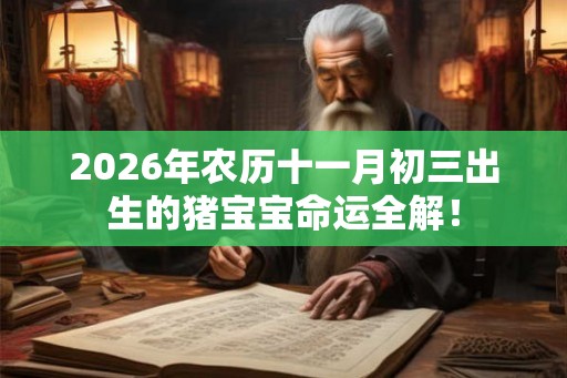 2026年农历十一月初三出生的猪宝宝命运全解！