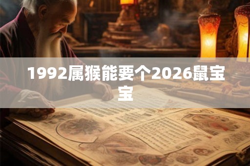 1992属猴能要个2026鼠宝宝