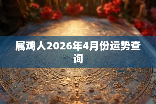 属鸡人2026年4月份运势查询