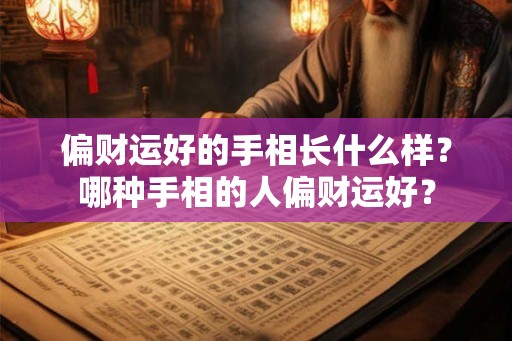 偏财运好的手相长什么样?哪种手相的人偏财运好? 偏财运好的手相长什么样?哪种手相的人偏财运好?