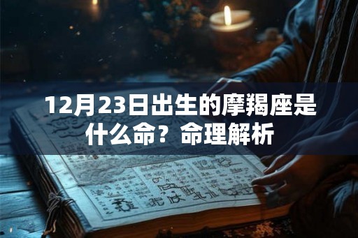 12月23日出生的摩羯座是什么命?命理解析 12月23日出生的摩羯座是什么命?命理解析