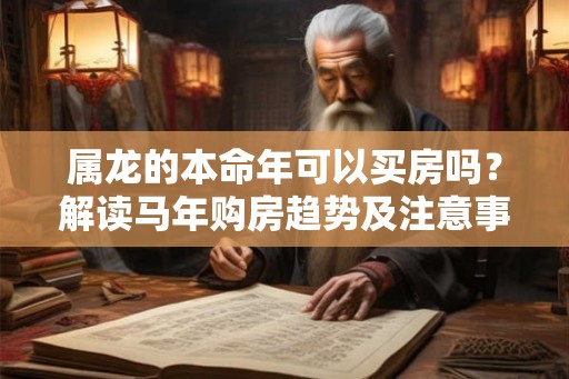 属龙的本命年可以买房吗？解读马年购房趋势及注意事项