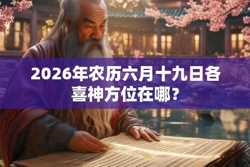 2026年农历六月十九日各喜神方位在哪？