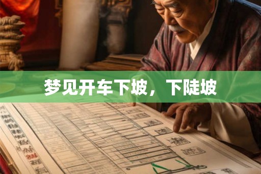 梦见开车下坡，下陡坡