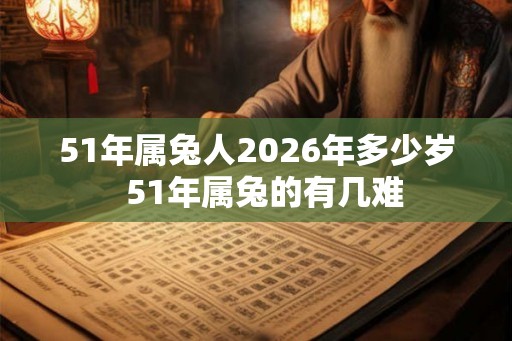 51年属兔人2026年多少岁  51年属兔的有几难
