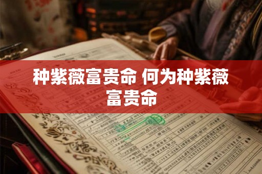 种紫薇富贵命 何为种紫薇富贵命