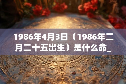 1986年4月3日(1986年二月二十五出生)是什么命_命运如何 1986年4月3日(1986年二月二十五出生)是什么命_命运如何
