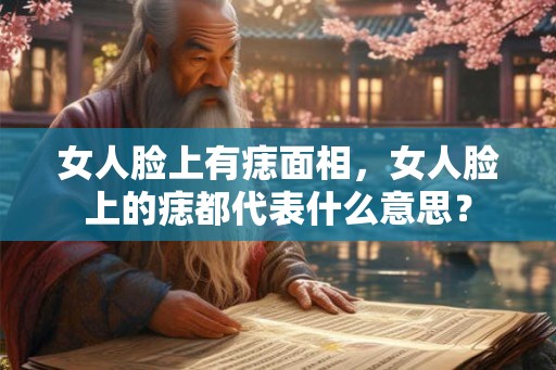 女人脸上有痣面相，女人脸上的痣都代表什么意思？