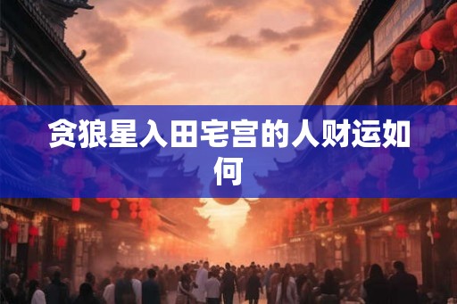 贪狼星入田宅宫的人财运如何