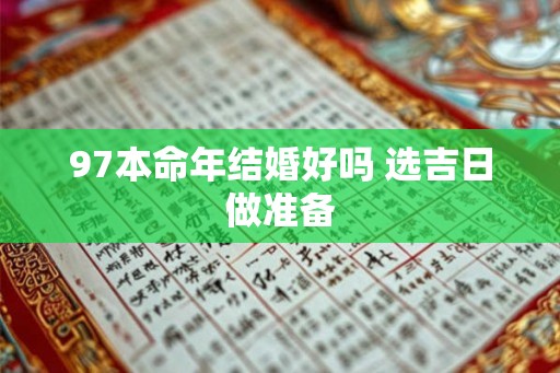 97本命年结婚好吗 选吉日做准备 97本命年结婚好吗 选吉日做准备