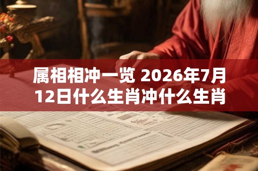 属相相冲一览 2026年7月12日什么生肖冲什么生肖 属相相冲一览 2026年7月12日什么生肖冲什么生肖