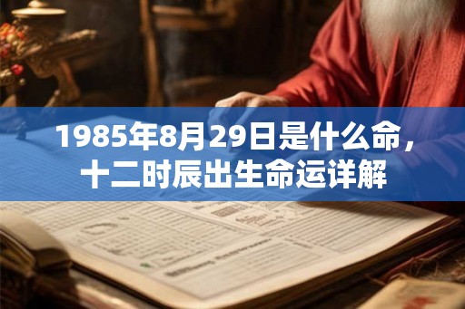 1985年8月29日是什么命，十二时辰出生命运详解