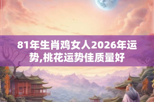 81年生肖鸡女人2026年运势,桃花运势佳质量好
