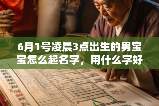 6月1号凌晨3点出生的男宝宝怎么起名字，用什么字好