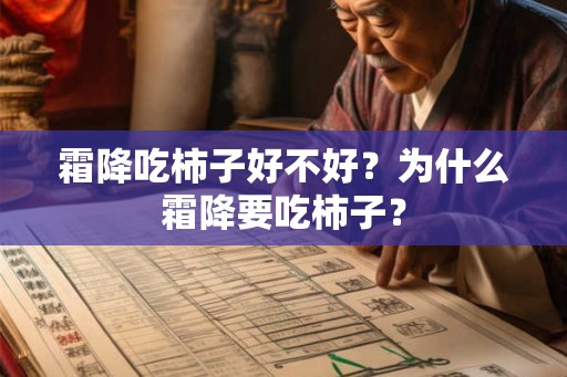 霜降吃柿子好不好？为什么霜降要吃柿子？