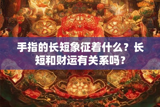 手指的长短象征着什么？长短和财运有关系吗？