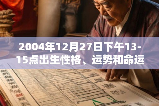 2004年12月27日下午13-15点出生性格、运势和命运
