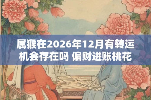 属猴在2026年12月有转运机会存在吗 偏财进账桃花兴旺