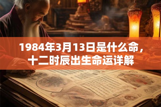 1984年3月13日是什么命，十二时辰出生命运详解