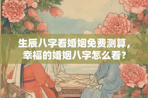 生辰八字看婚姻免费测算，幸福的婚姻八字怎么看？