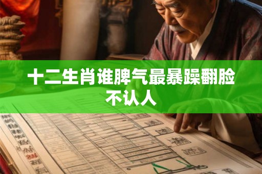 十二生肖谁脾气最暴躁翻脸不认人