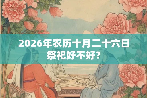 2026年农历十月二十六日祭祀好不好？