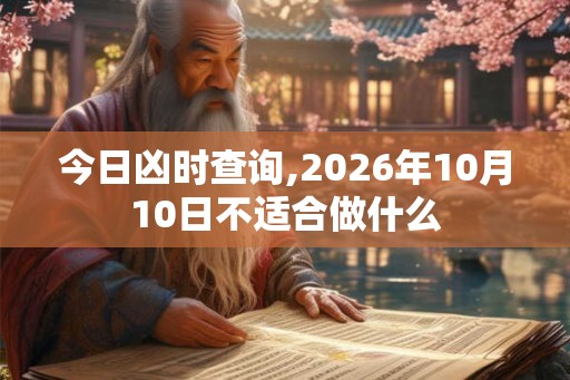 今日凶时查询,2026年10月10日不适合做什么