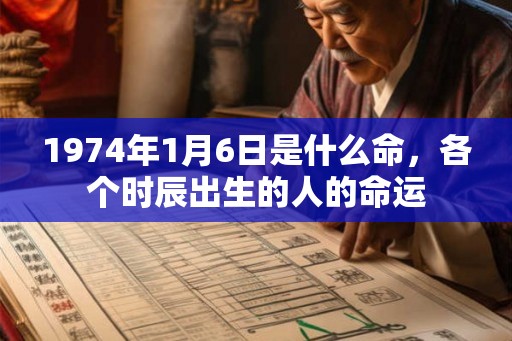 1974年1月6日是什么命,各个时辰出生的人的命运 1974年1月6日是什么命,各个时辰出生的人的命运