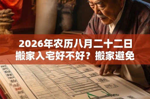 2026年农历八月二十二日搬家入宅好不好?搬家避免磕碰避免脏的技巧 2026年农历八月二十二日搬家入宅好不好?搬家避免磕碰避免脏的技巧
