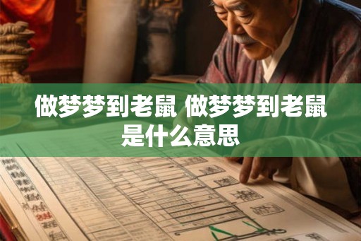 做梦梦到老鼠 做梦梦到老鼠是什么意思