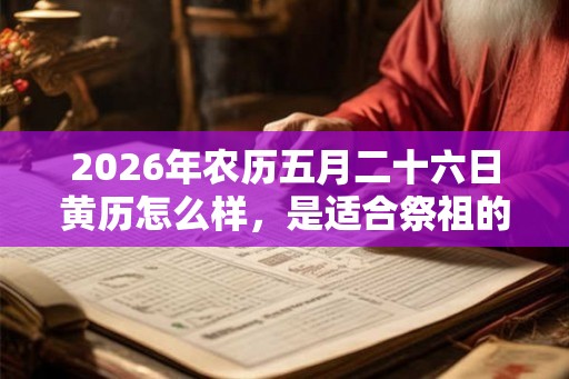 2026年农历五月二十六日黄历怎么样，是适合祭祖的日子吗？