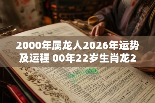 2000年属龙人2026年运势及运程 00年22岁生肖龙2026年运势