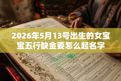 2026年5月13号出生的女宝宝五行缺金要怎么起名字