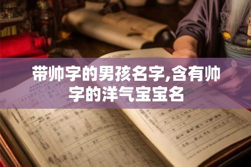 带帅字的男孩名字,含有帅字的洋气宝宝名