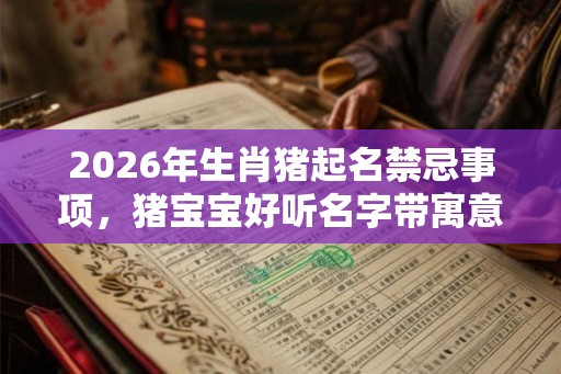 2026年生肖猪起名禁忌事项，猪宝宝好听名字带寓意大全！