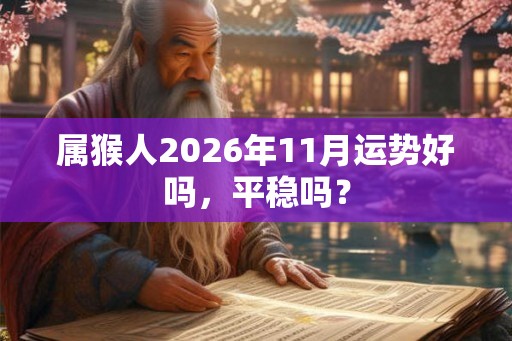 属猴人2026年11月运势好吗，平稳吗？