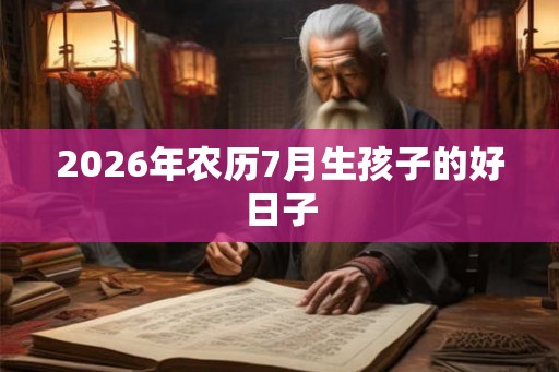2026年农历7月生孩子的好日子