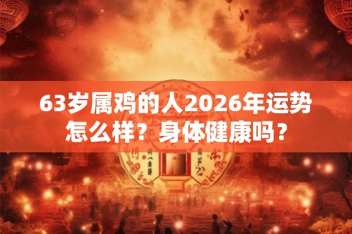 63岁属鸡的人2026年运势怎么样?身体健康吗? 63岁属鸡的人2026年运势怎么样?身体健康吗?
