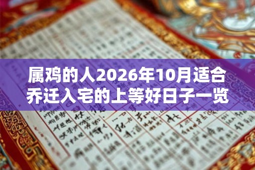 属鸡的人2026年10月适合乔迁入宅的上等好日子一览