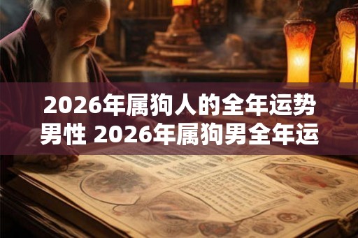 2026年属狗人的全年运势男性 2026年属狗男全年运势如何