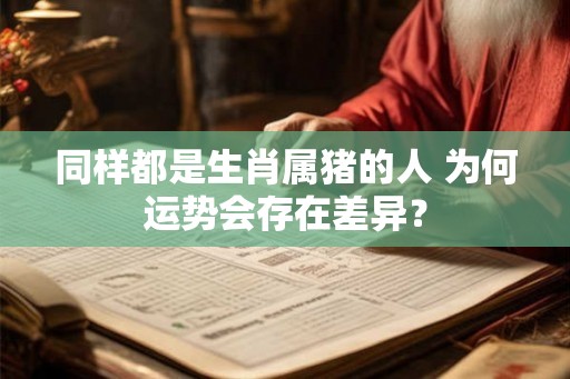同样都是生肖属猪的人 为何运势会存在差异？