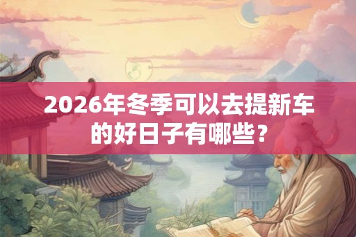 2026年冬季可以去提新车的好日子有哪些？