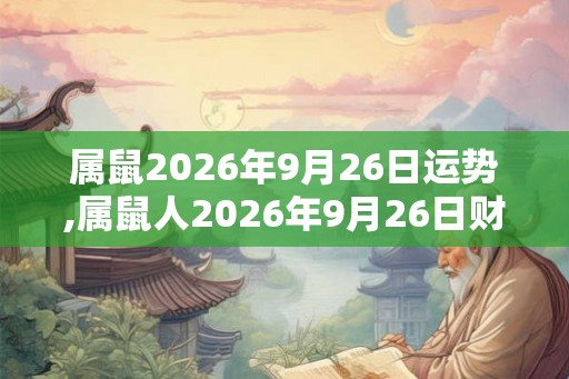 属鼠2026年9月26日运势,属鼠人2026年9月26日财运,生肖鼠2026年9月26日运势