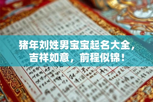 猪年刘姓男宝宝起名大全，吉祥如意，前程似锦！