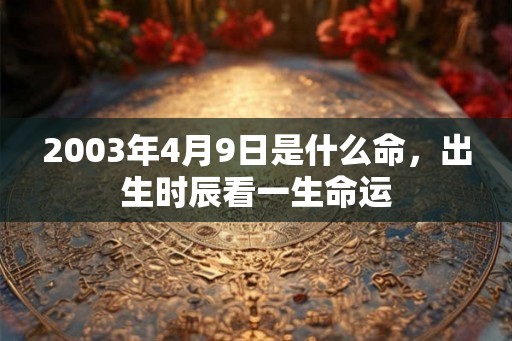 2003年4月9日是什么命，出生时辰看一生命运