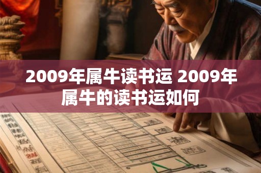2009年属牛读书运 2009年属牛的读书运如何