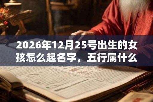 2026年12月25号出生的女孩怎么起名字，五行属什么