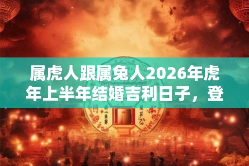 属虎人跟属兔人2026年虎年上半年结婚吉利日子，登记结婚需要带什么？