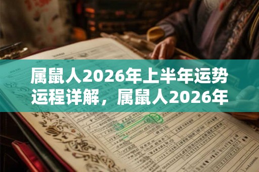 属鼠人2026年上半年运势运程详解，属鼠人2026年每月运势