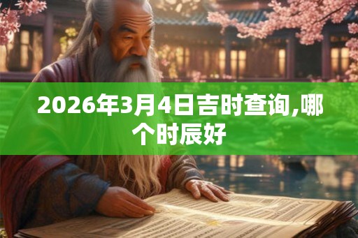 2026年3月4日吉时查询,哪个时辰好 2026年3月4日吉时查询,哪个时辰好